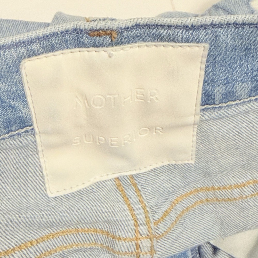 MOTHER Superior High Waisted Hiker Hover Jeans Undone Hem On my Knees Sz 32 - Picture 14 of 16